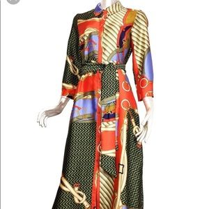 Zara scarf multi color print dress